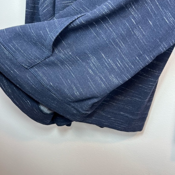 J. Jill Thermal Mock Neck Shirt Blue Cinched Hem Long Sleeves Kangaroo Pocket XL - Picture 6 of 12